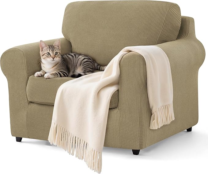 SUBRTEX 3 Pieces Stretch Sofa Slipcover Sets Couch Cover Sets Backrest Cushion