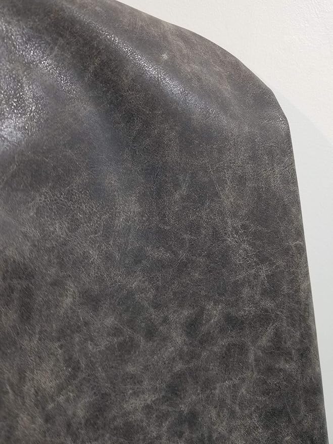 NAT Leathers | Gray Crazy Horse Leather Upholstery Fabric Sold by The Yard Soft