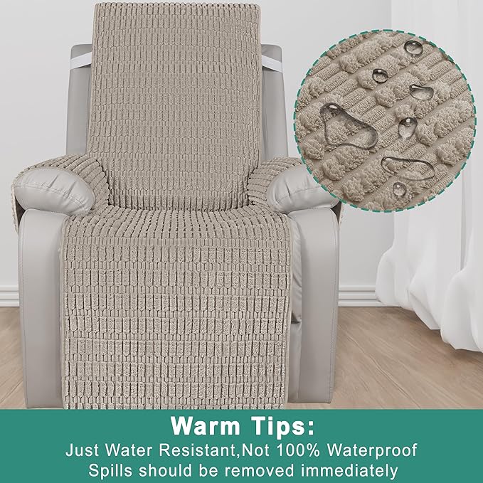 Foxdecor Recliner Chair Covers, Recliner Cover Non-Slip Chair Covers, Washable