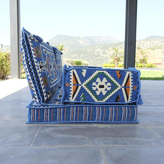 mysticalanatolia Arabic Majlis Sofa – 75x27x4 inch Floor Seating Convertible