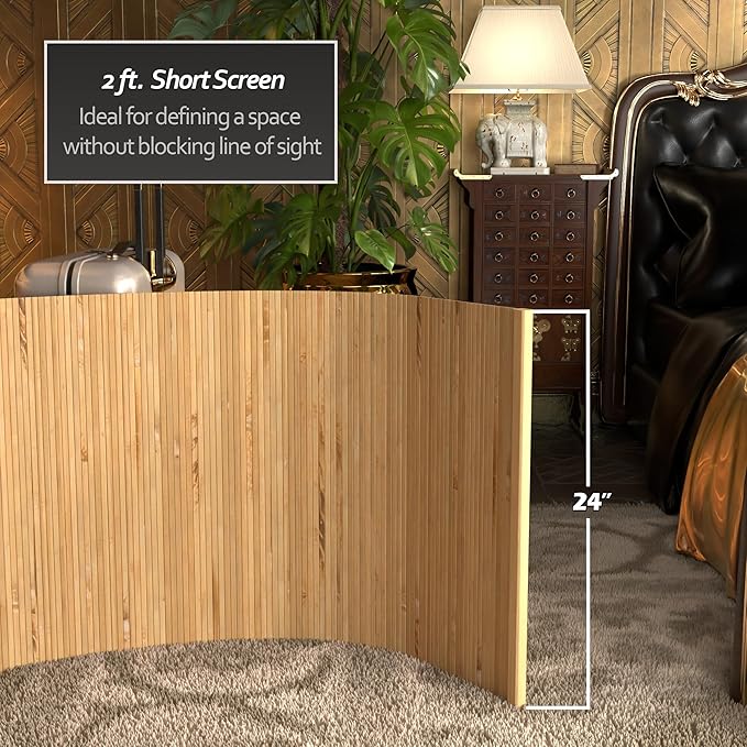 2 ft. Tall Reversible Bamboo Wave Screen