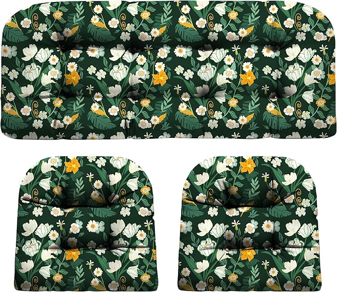 DANGHOOGY Wicker Chair Cushions, Waterproof Outdoor Loveseat Cushions