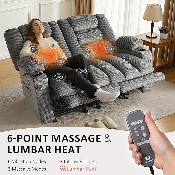 MCombo 55.9" Zero Gravity Power Loveseat Recliner