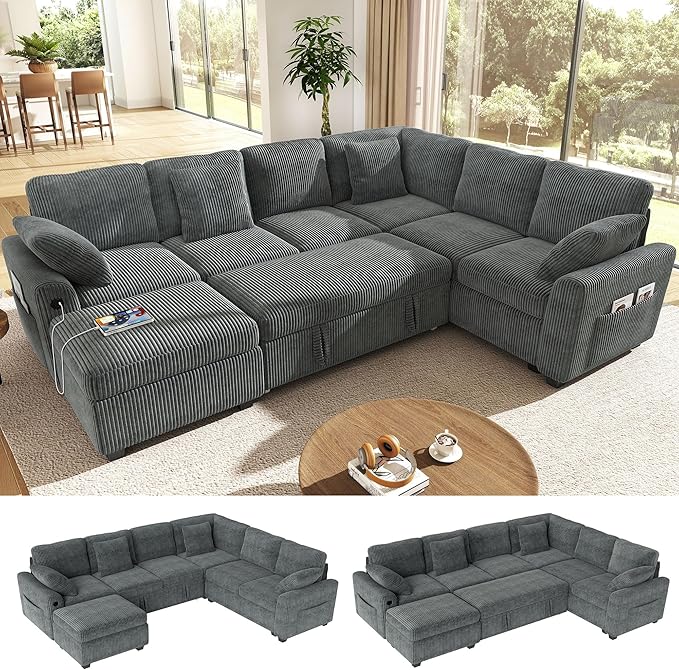 Ihanherry 7-Seater Large Sectional Sofa Bed