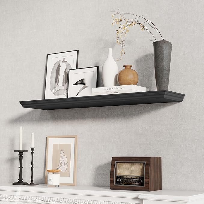 Fun Memories Floating Shelves 40 Inch Long, 9.3 Inch Deep Classic Crown Molding
