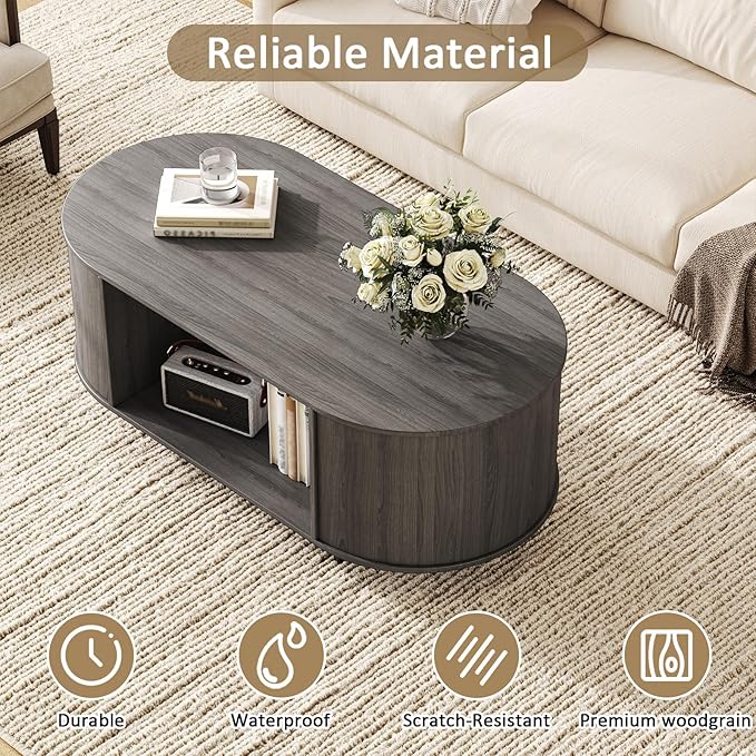 Coffee Table and TV Stand Set of 2, 76.4'' Modern TV Console，Entertainment