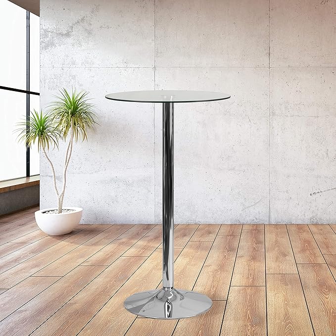 Flash Furniture Kenneth Commercial 23.5" Round Tempered Glass Table