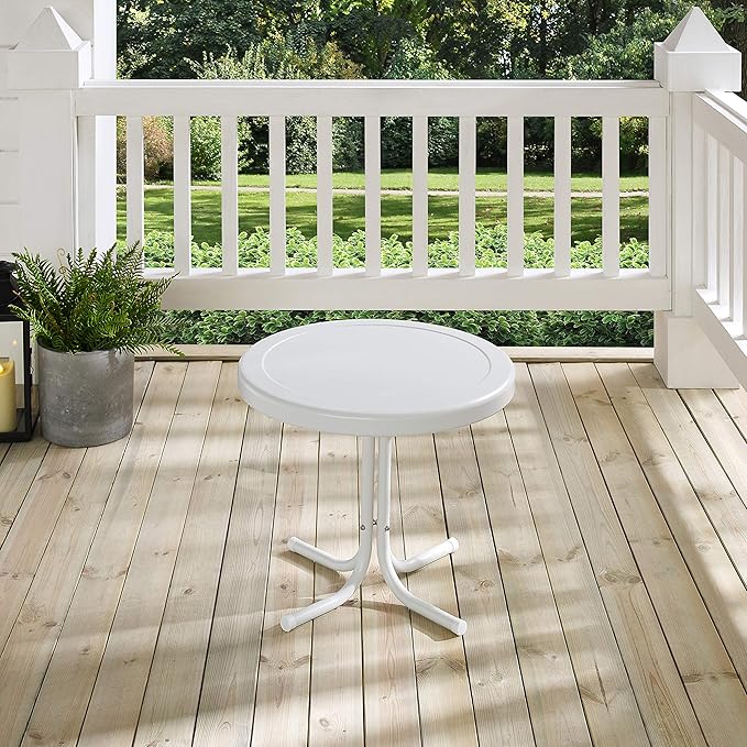 Crosley Furniture Griffith Weather Resistant Retro Metal Outdoor Side Table