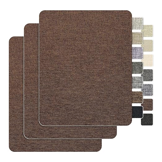BESEZX Linen Fabric Repair Patch，3 PCS 9 * 11 Inch Self-Adhesive Couch Fabric