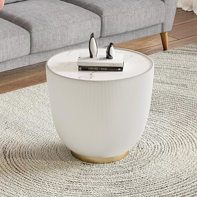 SSLine Bowl-Shape Small Coffee Table Modern Sintered Stone Top Coffee Table in