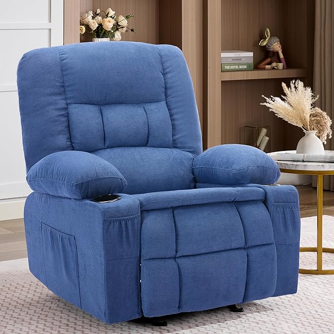 Rocker Recliner Chair with Massage and Heat, Nursery Rocking Chairs