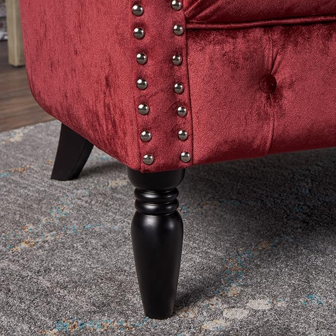 GDFStudio Melaina Tufted Chesterfield Velvet Loveseat
