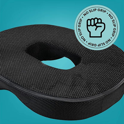 Gel Donut Pillow| Lifting Cushion | Donut Cushion for Tailbone Hemorrhoid Cushion Coccyx Sciatica Pregnancy Cushion, Black