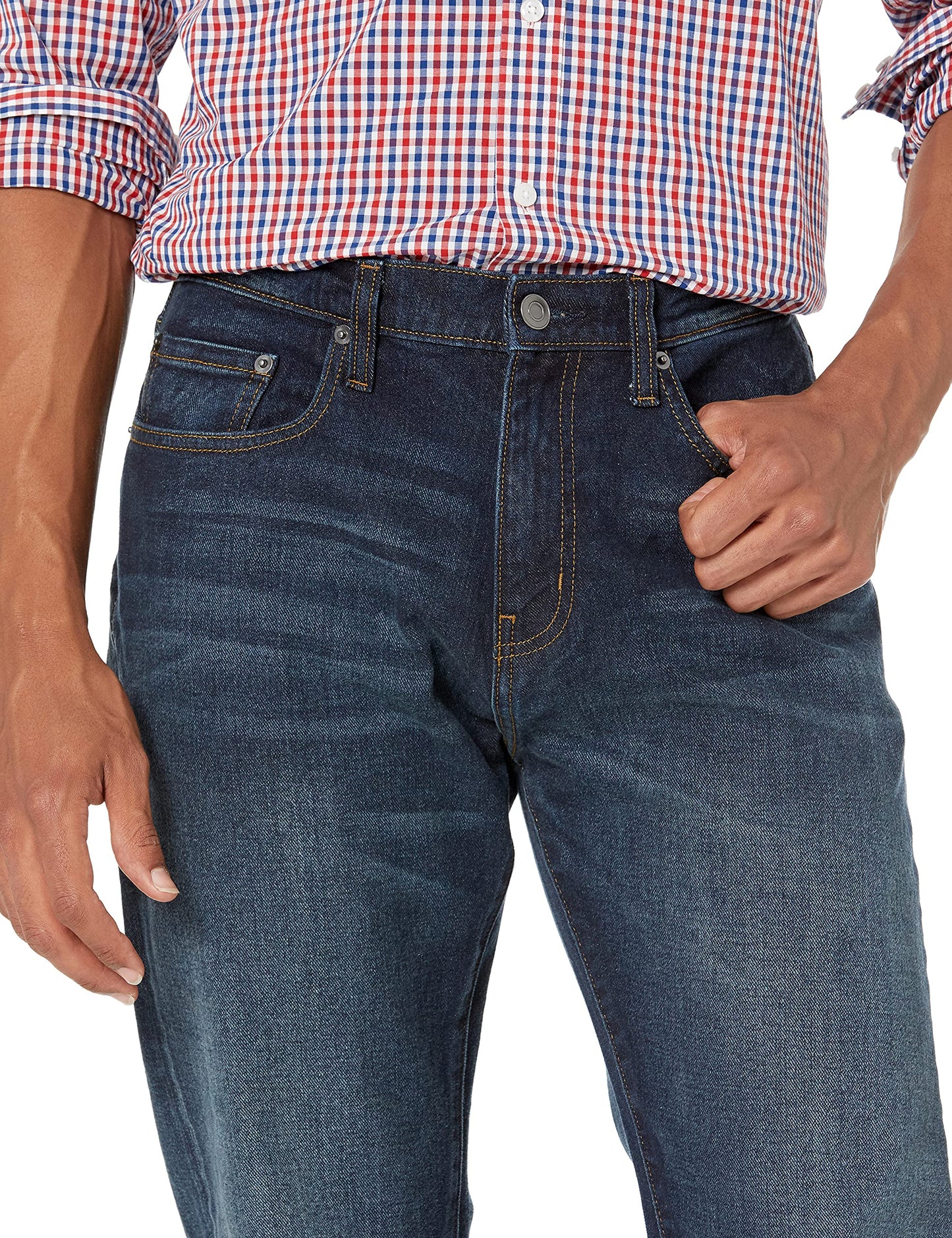 Amazon Essentials Men's Athletic-Fit Stretch Jeans - Dark Wash, 34W x 30L