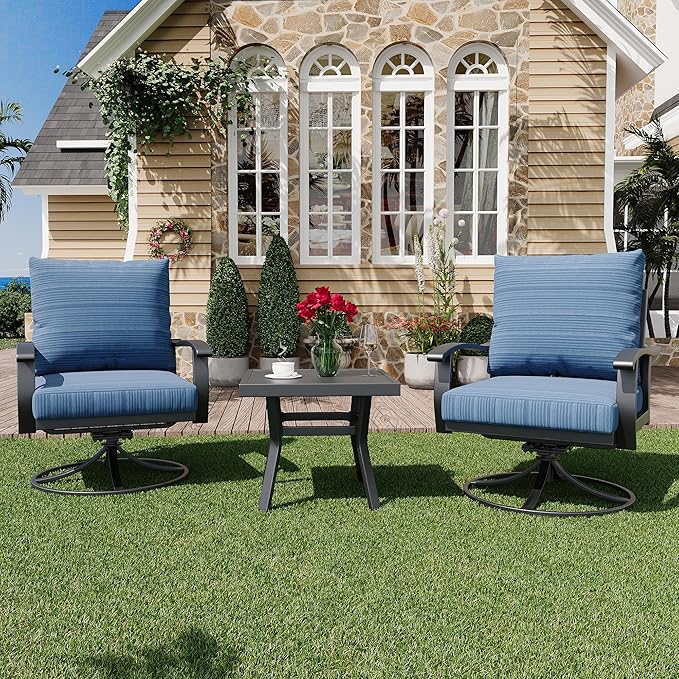 HOMREST Outdoor Swivel Rocker Patio Chairs