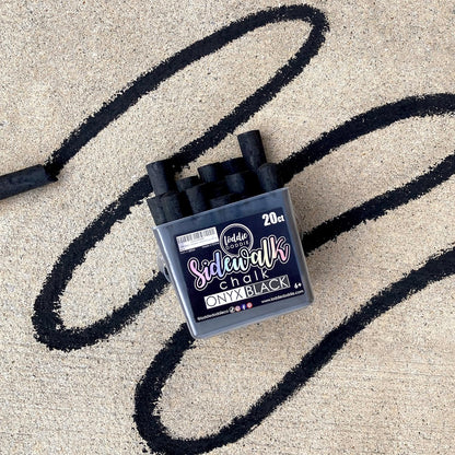 Loddie Doddie Black Sidewalk Chalk Bucket - 20 Count Jumbo Sticks Non-Toxic - Sidewalk Chalk For Kids & Outdoor Activities