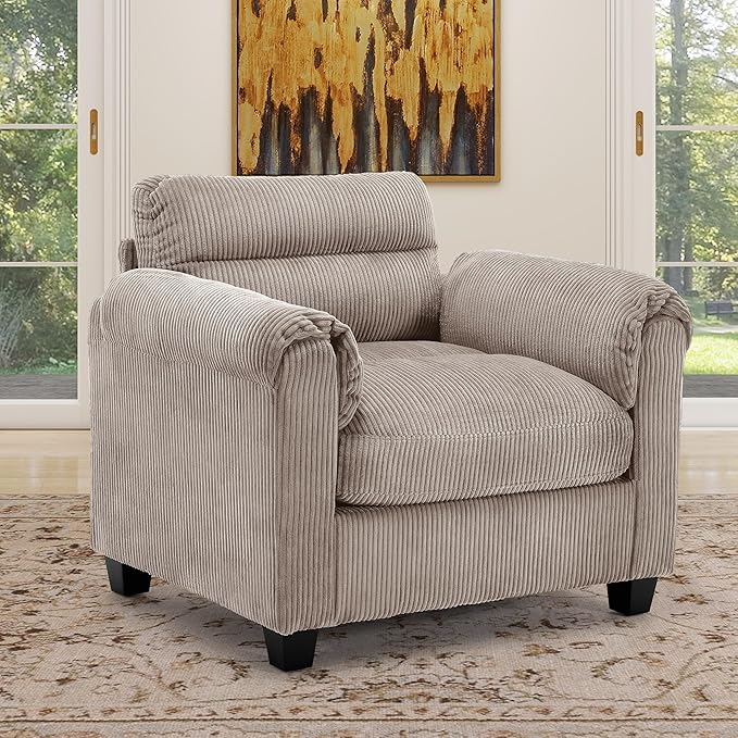 HAOMARKETS Corduroy Sofa Set, Upholstered Armchair