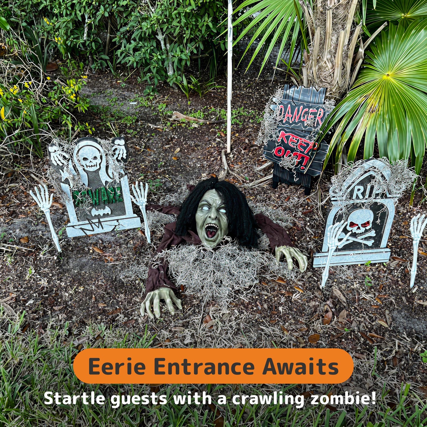 PREXTEX Crawling Zombie Halloween Decoration - Zombies Coming Out of Ground Prop - Creepy Outdoor Zombie Yard Decorations for Haunted Houses, Graveyards, and Halloween Parties