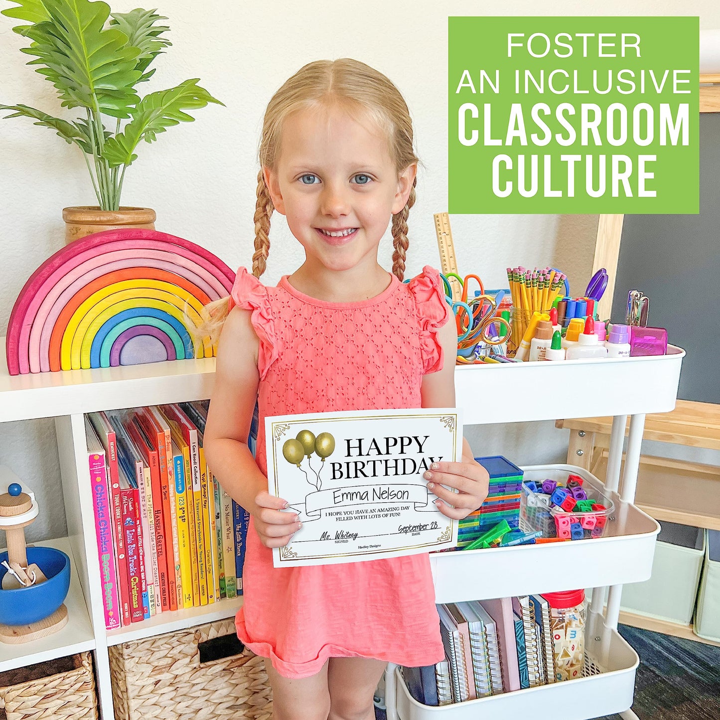 Happy Birthday Certificates for Students - 25 Student Birthday Certificates for Kids Classroom Must Haves, Teacher Supplies for Classroom Elementary, Gold Teacher Essentials