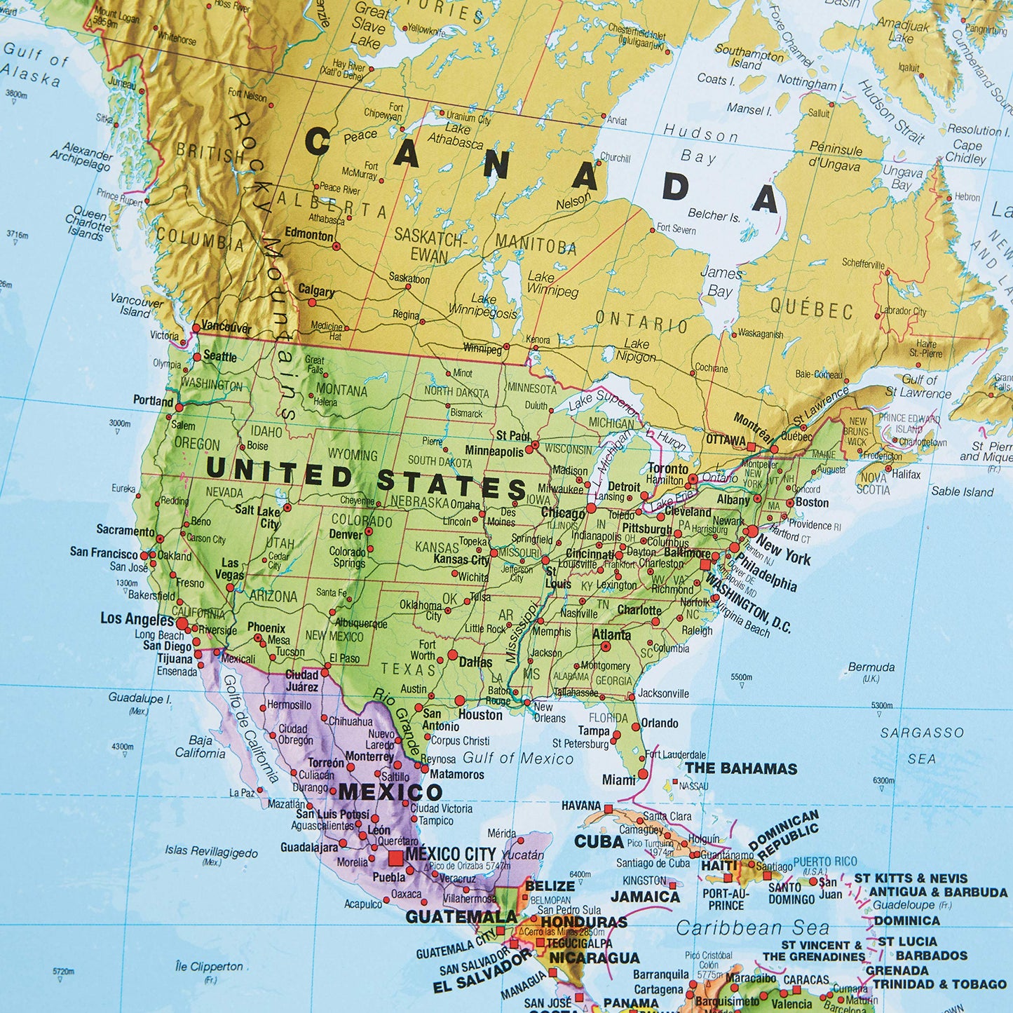 Maps International - World Map - Updated 2026 - Silk Art Paper - Folded Format - 23 (h) x 33 (w)"
