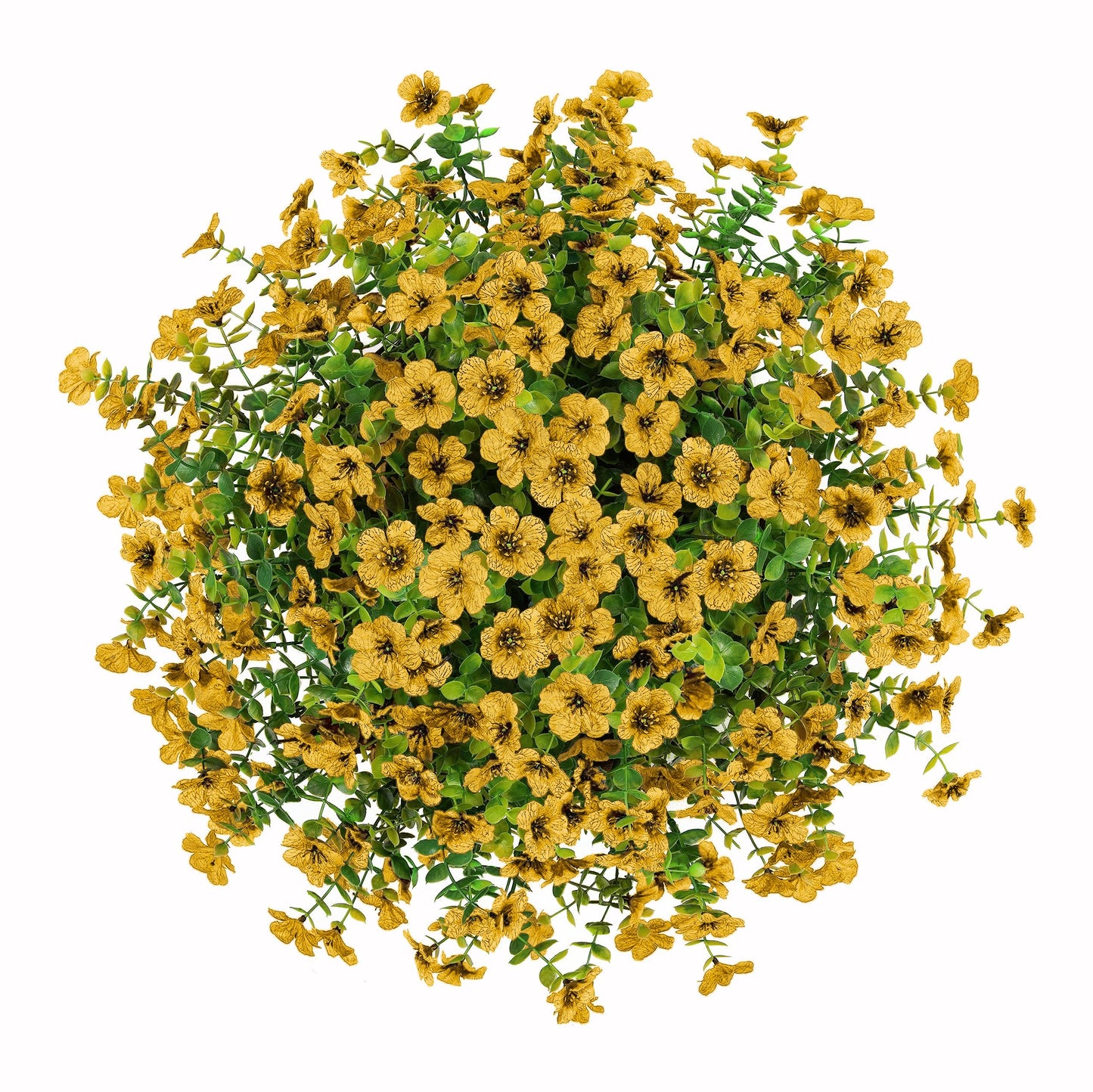 HyeFlora Artificial Fake Fall Hanging Mums Plants Flowers Basket for Outdoor, Autumn Faux Silk Yellow Daisy in Hang Planter Look Real UV Resistant for Porch Home Patio Balcony Yard Decor
