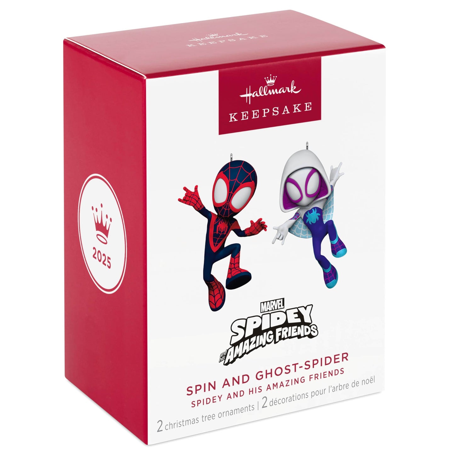 Hallmark Keepsake Marvel Christmas Ornaments, Spidey and His Amazing Friends Spin and Ghost-Spider, Set of 2