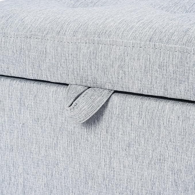 Adeco 18-inch Linen Storage Ottoman