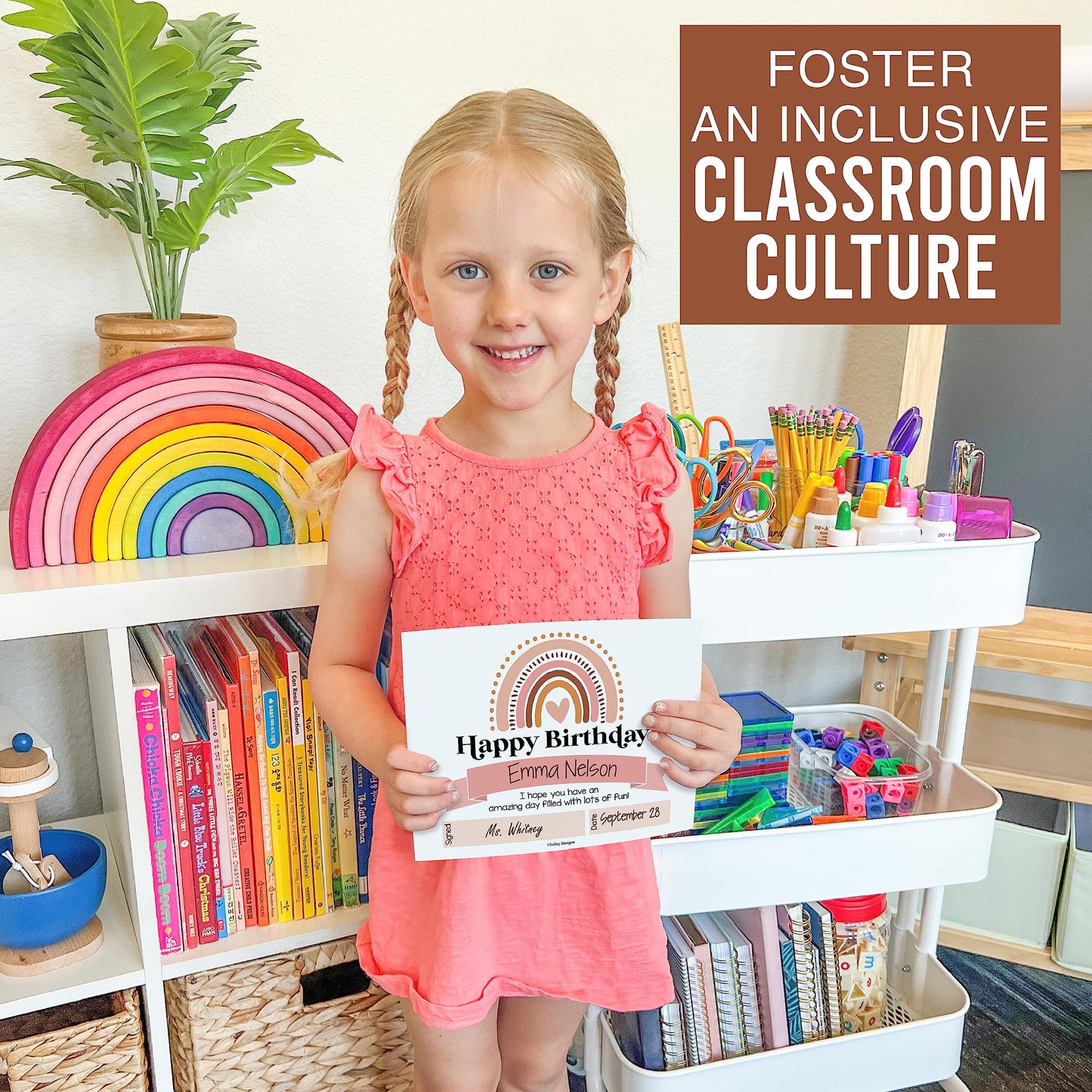 Happy Birthday Certificates for Students - 25 Student Birthday Certificates for Kids Classroom Must Haves, Teacher Supplies for Classroom Elementary, Boho Teacher Essentials