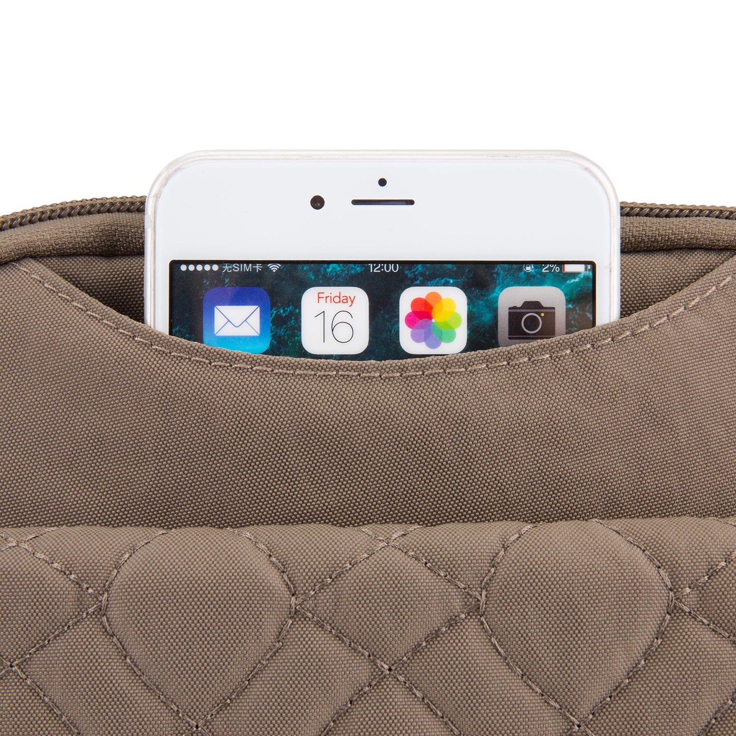 Travelon Anti-Theft Signature Quilted Slim Pouch, Sable, One Size, Anti-theft Signature Quilted Slim Pouch