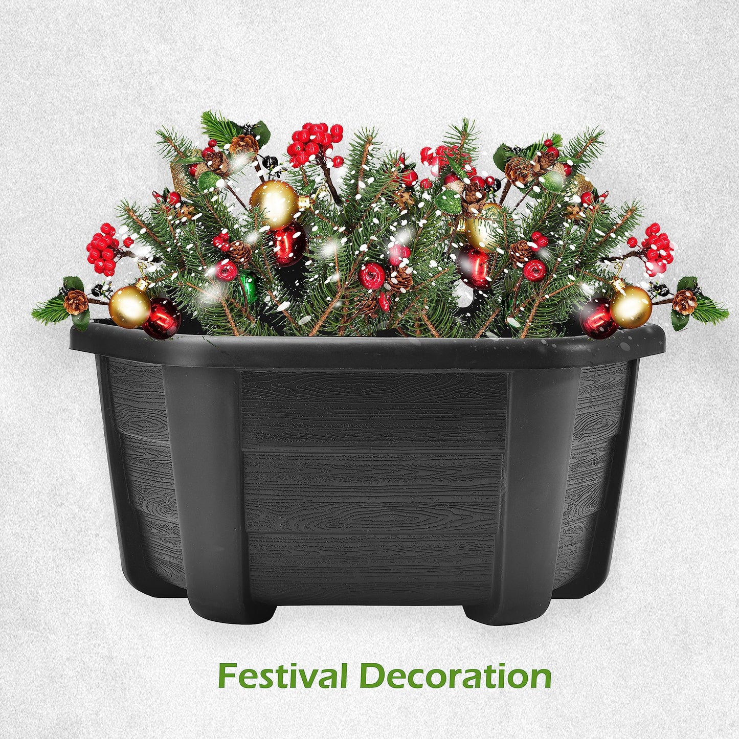 ORIMERC 9.8 inch 3 Pack Wall Hanging Planters Pots for Indoor Plants Wall Plants Holder with Drainage Hole Balcony Planters Railing Hanging Pot Fence Vertical Living Mount Outdoor with Hooks/Screws