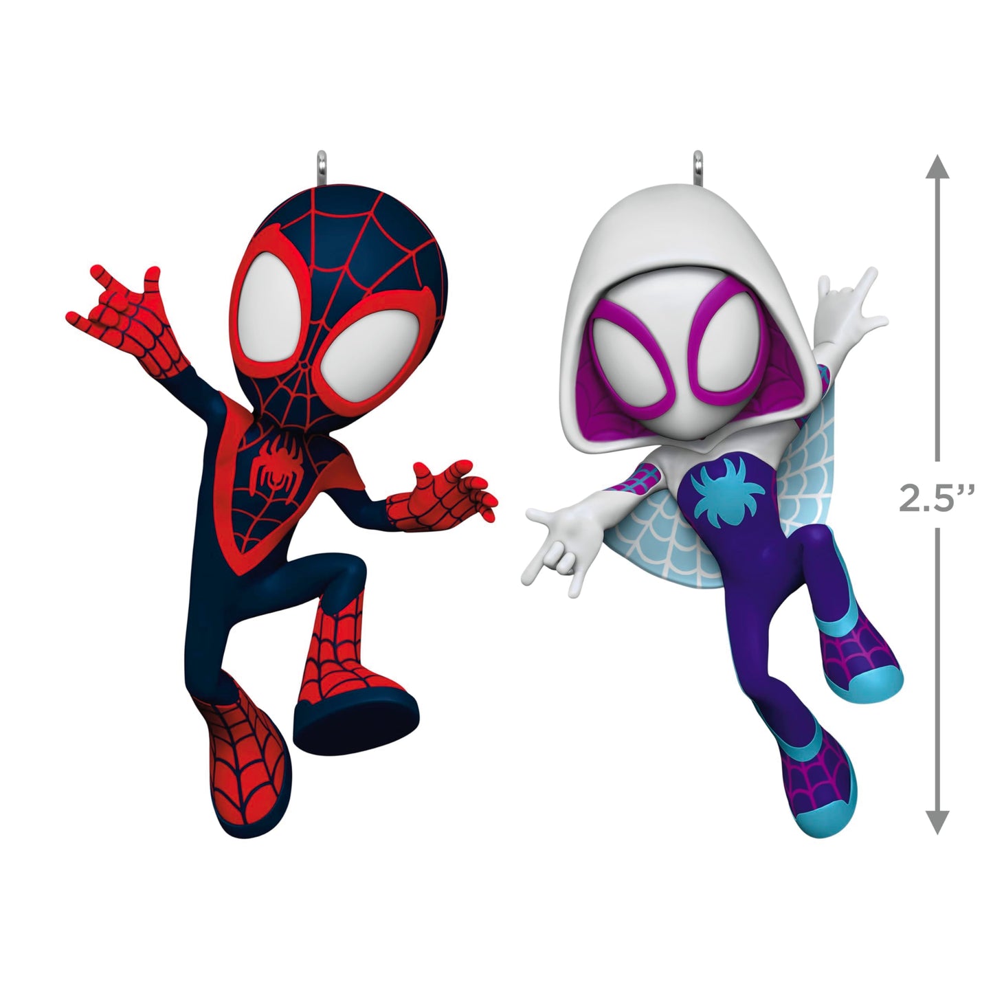 Hallmark Keepsake Marvel Christmas Ornaments, Spidey and His Amazing Friends Spin and Ghost-Spider, Set of 2