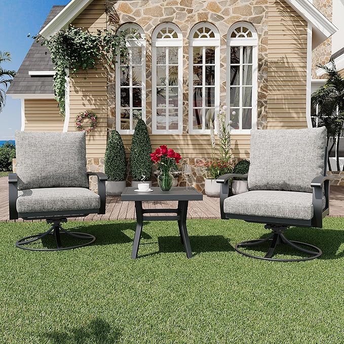 HOMREST Outdoor Swivel Rocker Patio Chairs
