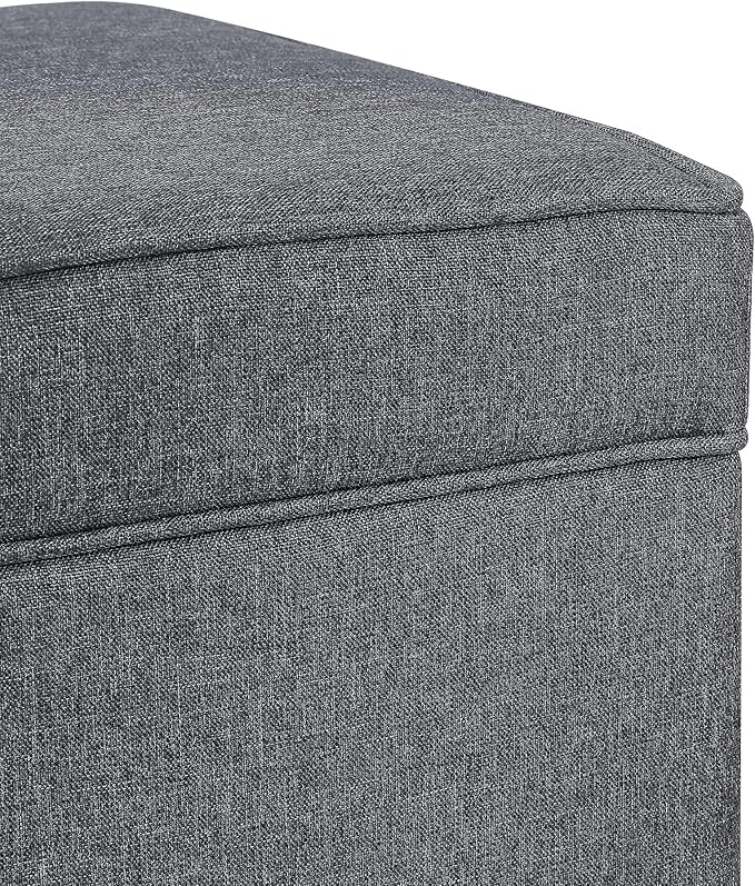 Adeco 17.5" Square Fabric Ottoman