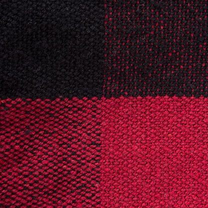 DII Buffalo Check Collection Rustic Farmhouse Throw Blanket with Tassles, 50x60, Tango Red/Black (Pack of 2)