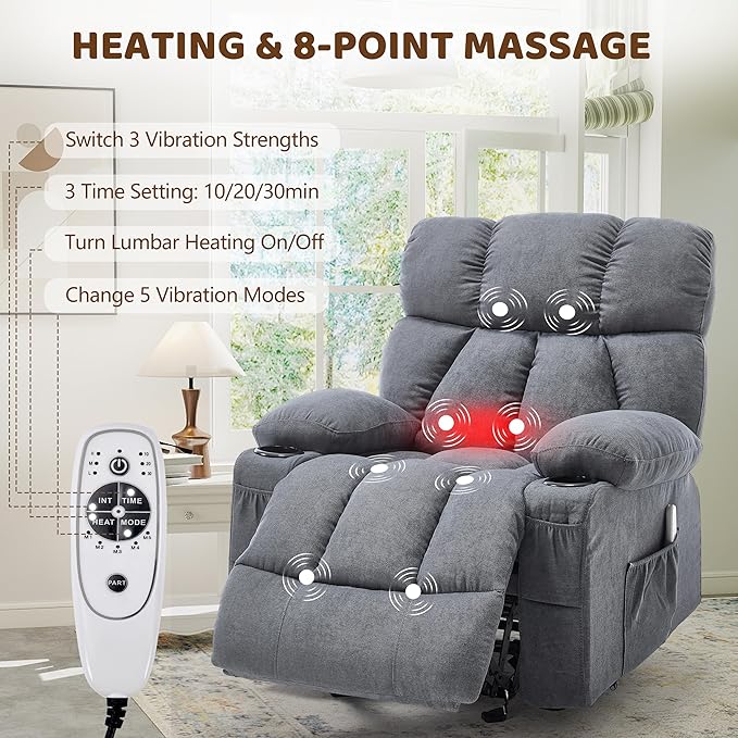 Massage Rocking Recliner Chair, Ergonomic Recliners Sofa