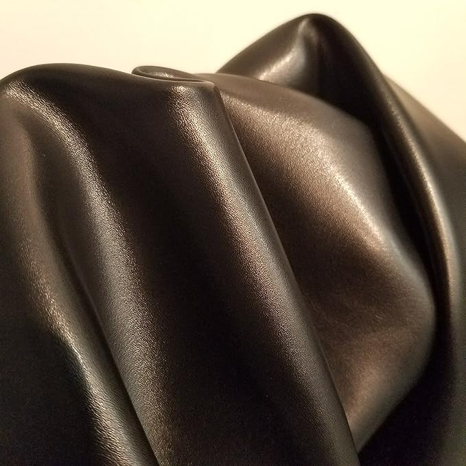 NAT Leathers | Black Soft Faux Vegan Leather PU | 5 Yard Cut by The Yard |