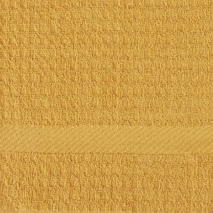 DII Basic Terry Collection Waffle Dishtowel Set, Solid Mustard, 4 Piece