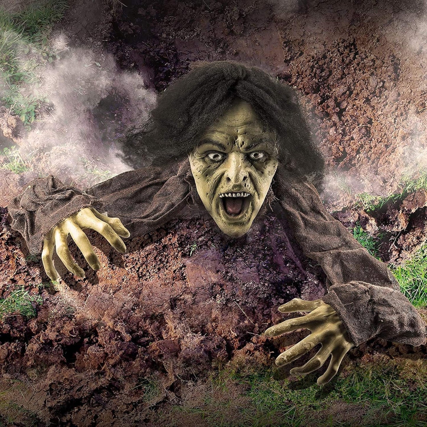 PREXTEX Crawling Zombie Halloween Decoration - Zombies Coming Out of Ground Prop - Creepy Outdoor Zombie Yard Decorations for Haunted Houses, Graveyards, and Halloween Parties