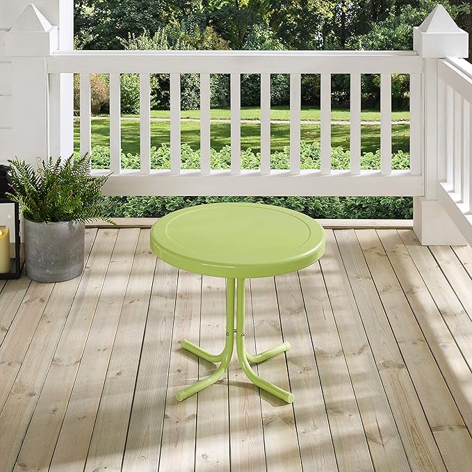 Crosley Furniture Griffith Weather Resistant Retro Metal Outdoor Side Table