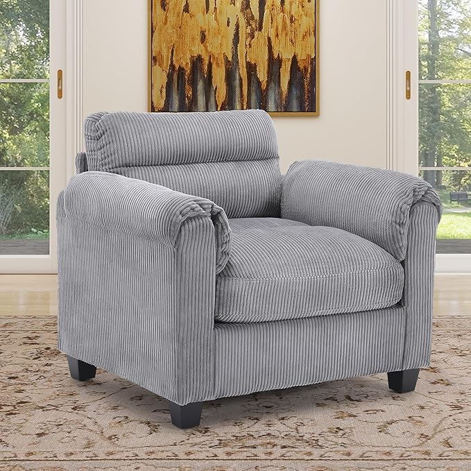 HAOMARKETS Corduroy Sofa Set, Upholstered Armchair