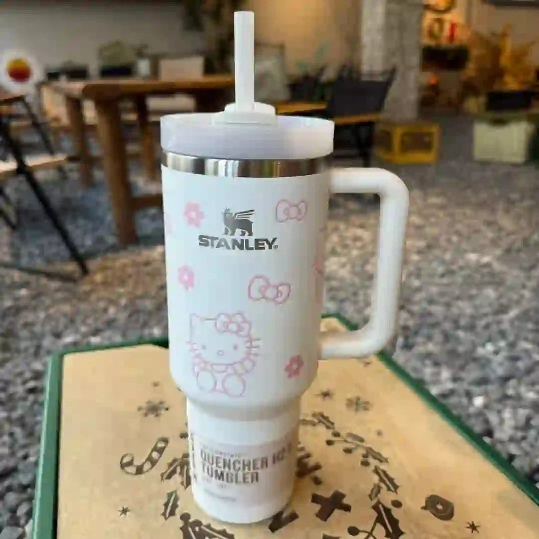 KT PINK Stanley Quencher H2.0 Tumbler – 40 oz Travel Cup