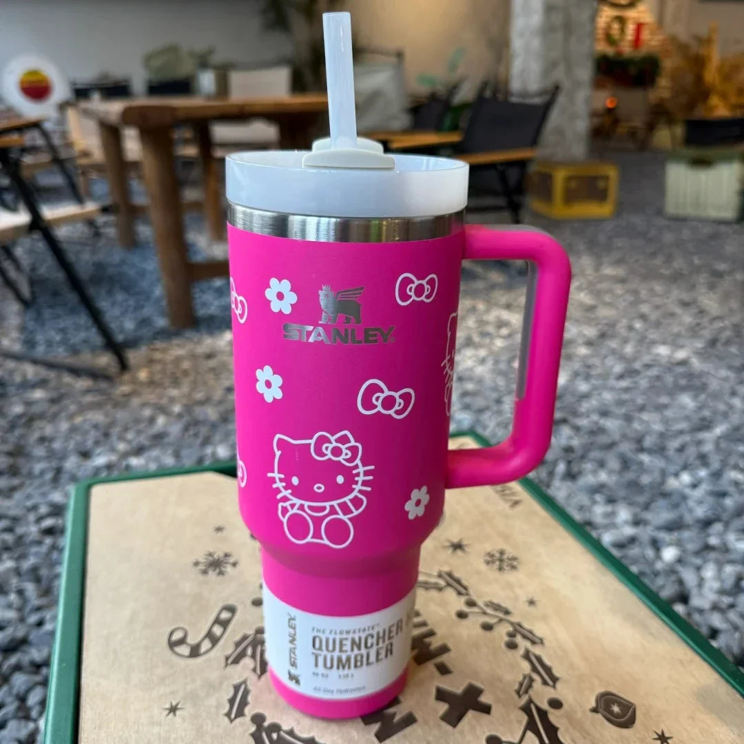 KT PINK Stanley Quencher H2.0 Tumbler – 40 oz Travel Cup