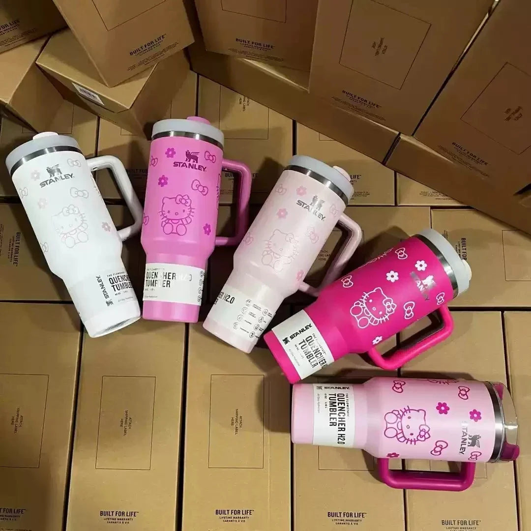 Hot Pink Stanley Quencher H2.0 Tumbler – 40 oz Travel Cup