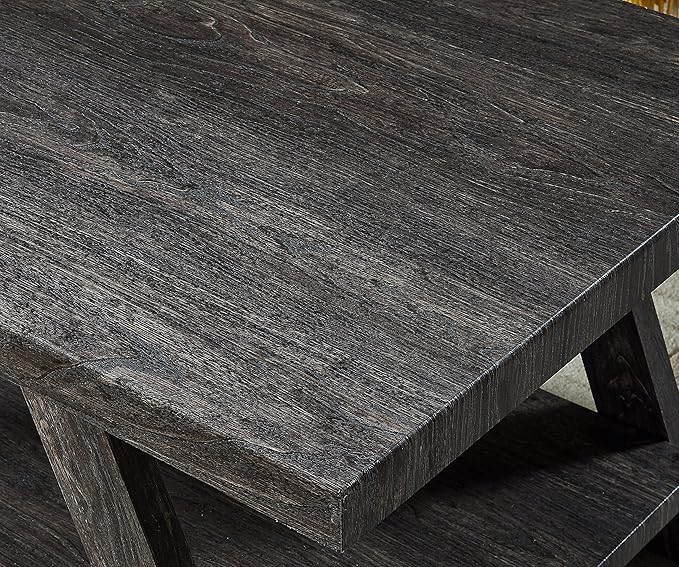 Contemporary Wood Coffee Table 48 in, Charcoal Living Room Table